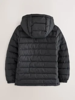 Schoolkleding*Next Zwart - Halfzwaar gewatteerd jack met capuchon (3-17 jr)