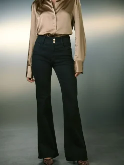 Jeans|Next - High Rise Stretch Flare Jeans Zwart