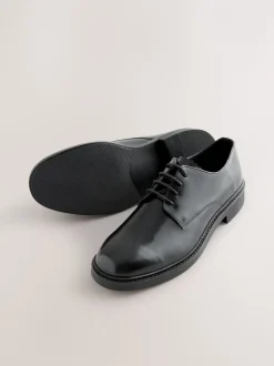 Schoenen*Next - Hi-Shine Leather Derby Shoes Zwart