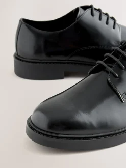 Schoenen*Next - Hi-Shine Leather Derby Shoes Zwart