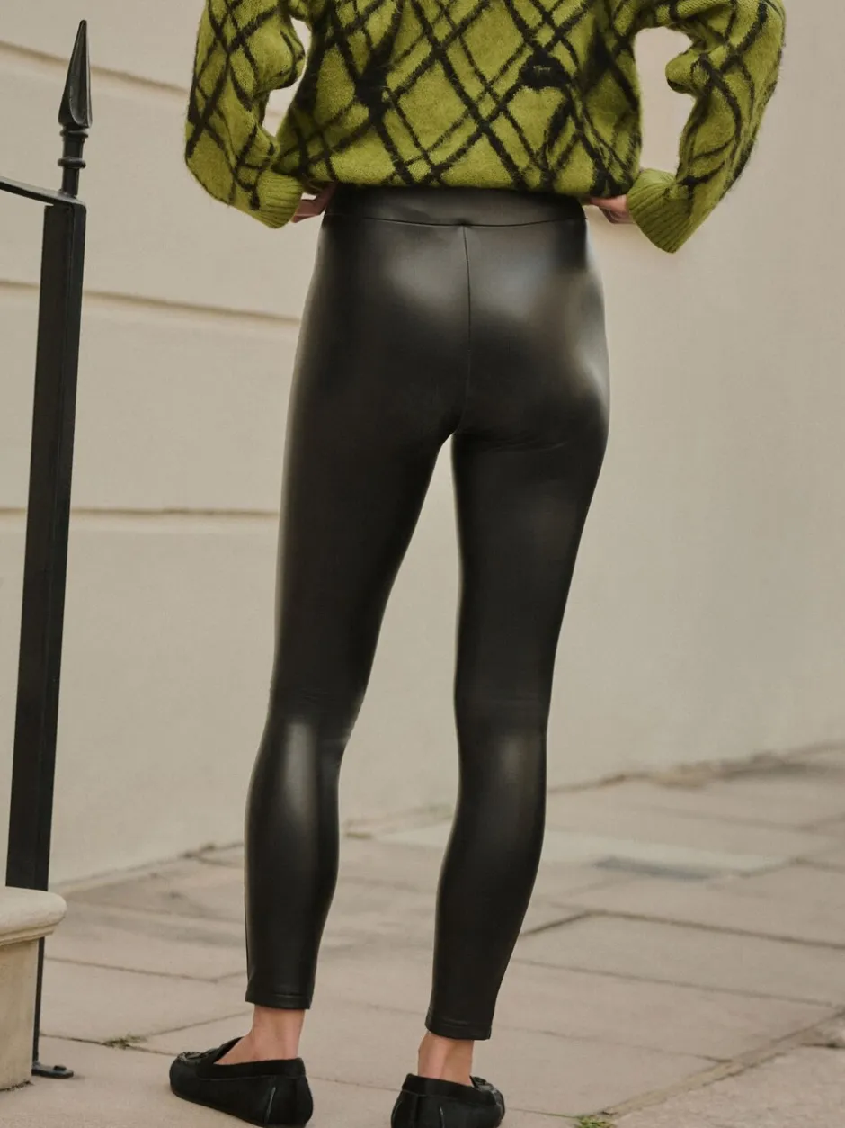 Broeken*Next Zwart - Imitatieleren legging