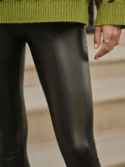 Broeken*Next Zwart - Imitatieleren legging