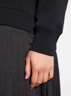 Jurken|Gebreide Kleding|Next - 2-In-1 Sweatshirt met Satijnen Midi Rok Zwart