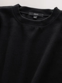 Gebreide Kleding|Jurken*Next - 2-In-1 Zacht aanvoelende trui met kanten rok Zwart
