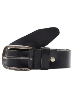 Riemen En Bretels|JACK & JONES - Leather Belt Zwart