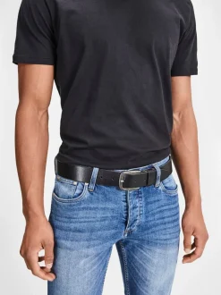 Riemen En Bretels|JACK & JONES - Leather Belt Zwart