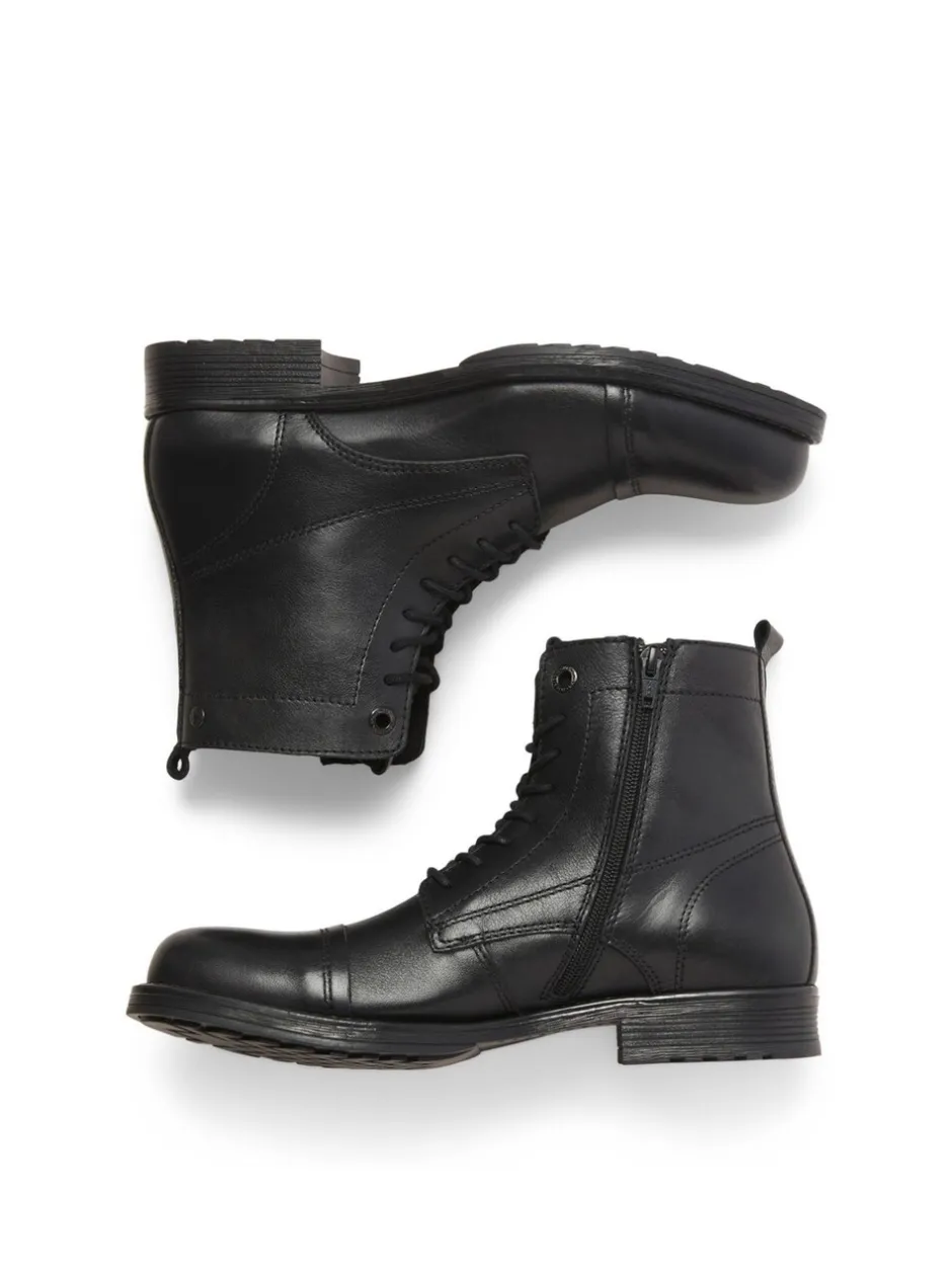 Formele Schoenen*JACK & JONES - leren laarzen Zwart