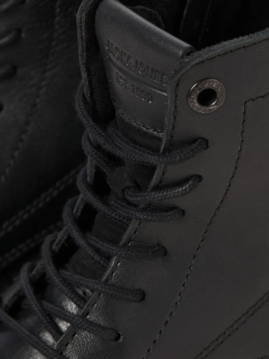 Formele Schoenen*JACK & JONES - leren laarzen Zwart