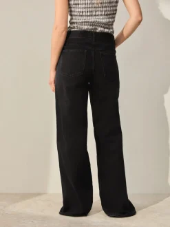 Jeans|Next Zwart - Jeans met wijde pijpen