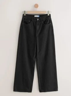 Jeans|Next Zwart - Jeans met wijde pijpen