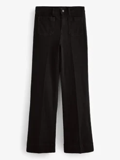 Jeans|Next - Jeans met wijde pijpen en opgestikte zakken Zwart