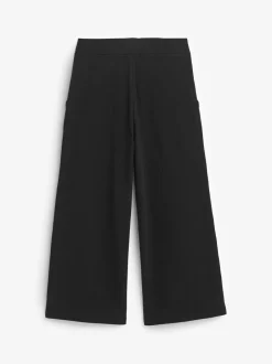 Schoolkleding|Broeken En Leggings|Next - Jersey broek met wijde pijpen (3-16 jr) Zwart