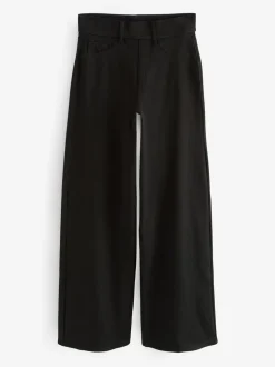 Jeans*Next Zwart - Jersey denim broek met wijde pijpen