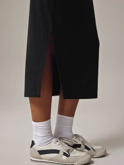Rokken|Next Zwart - Jersey midirok