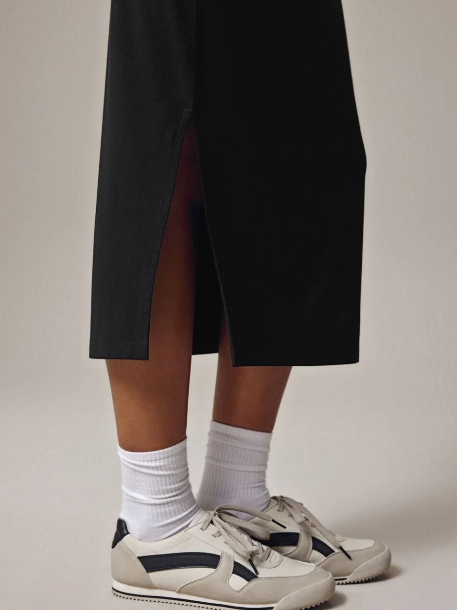Rokken|Next Zwart - Jersey midirok