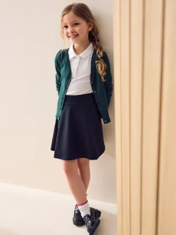 Shorts En Rokken|Next - Jersey stretch school skater rok met elastische taille (3 - 17 jr) Zwart