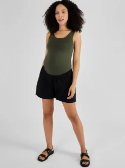 Shorts*Jojo Maman Bébé - zwangerschapsshort van een linnenmix Zwart