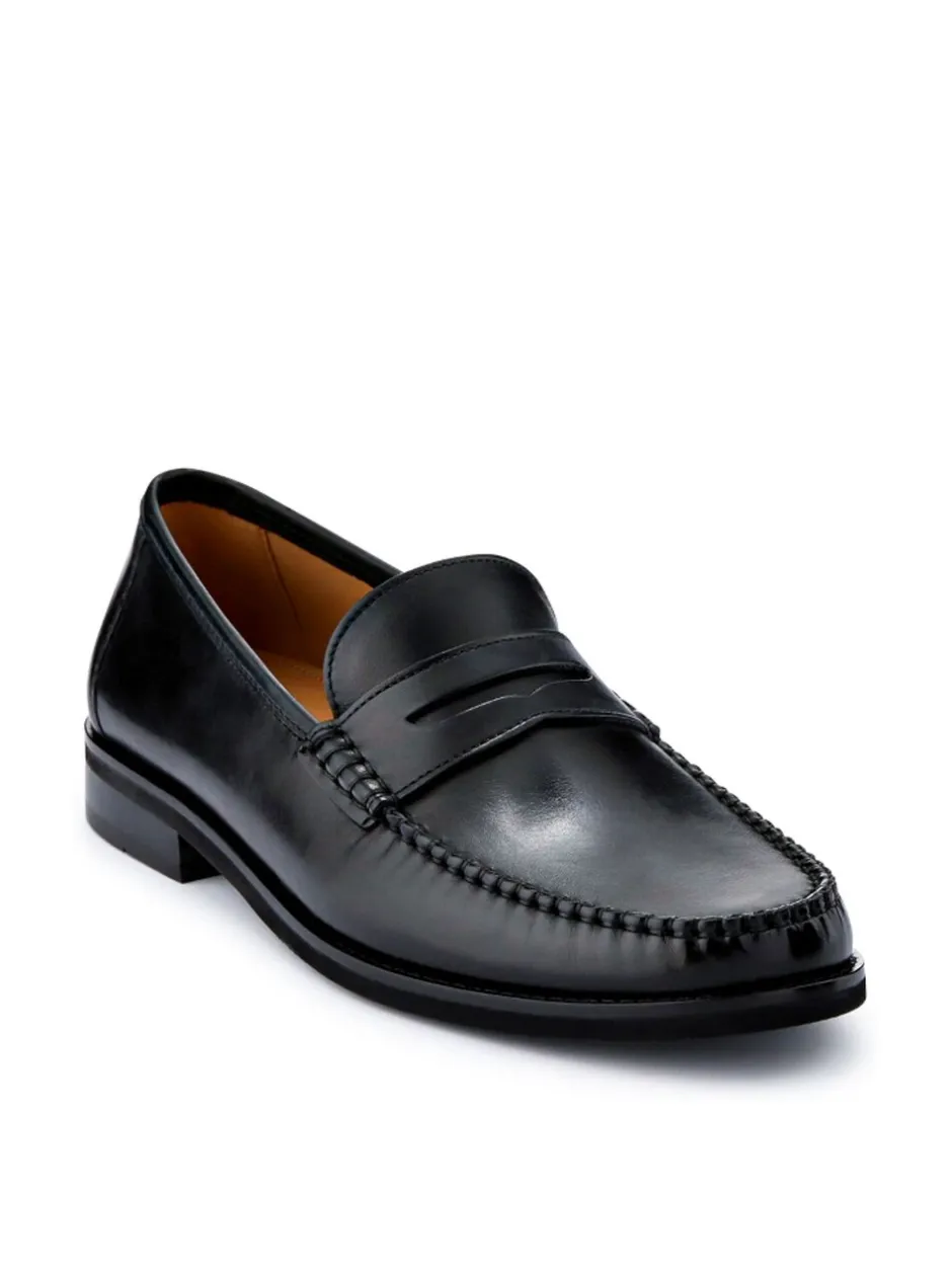 Formele Schoenen*Jones Bootmaker - Quennell Leather Penny Loafers Zwart