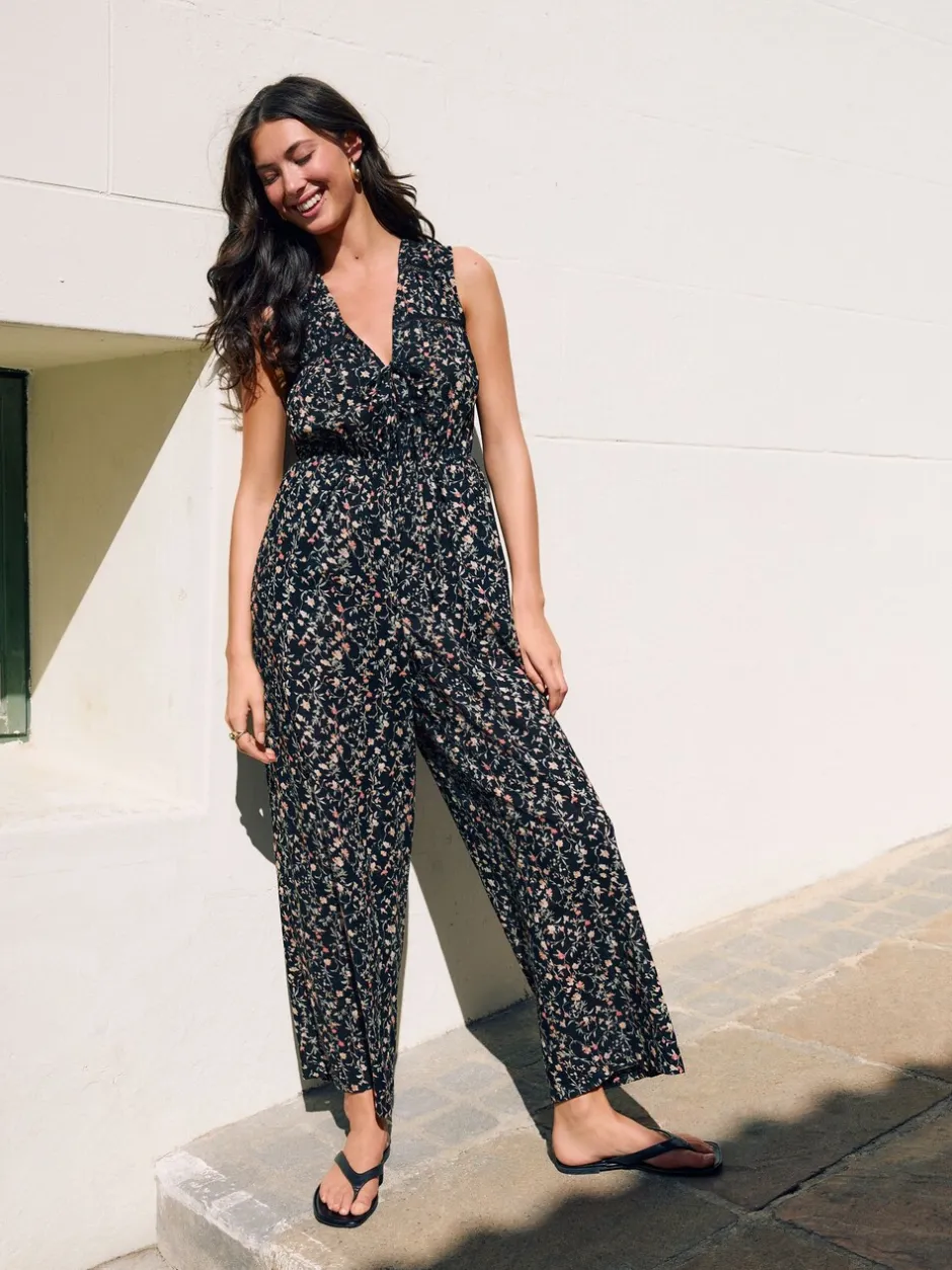 Jumpsuits En Playsuits*Next Zwart - Jumpsuit met wijduitlopende pijpen