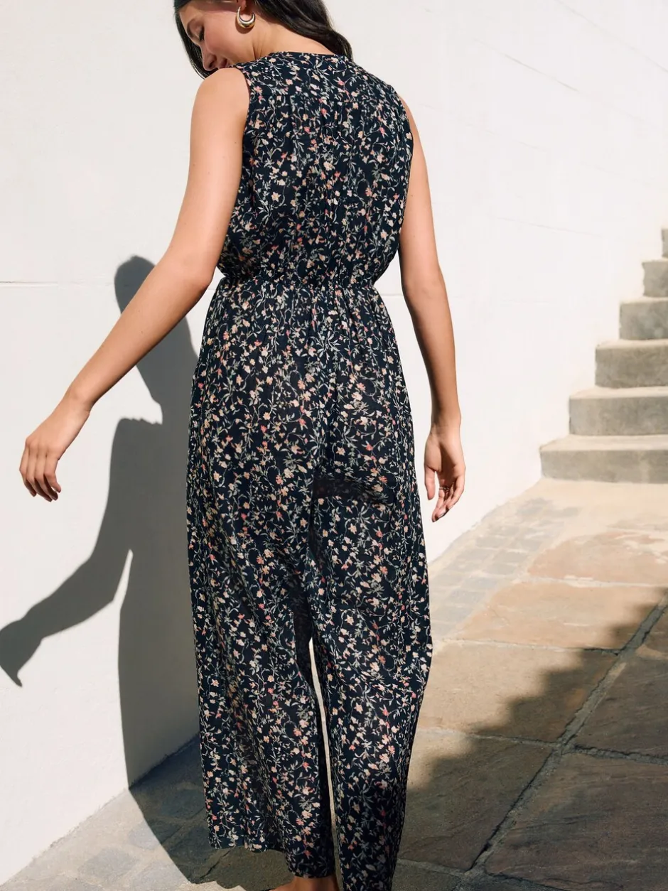 Jumpsuits En Playsuits*Next Zwart - Jumpsuit met wijduitlopende pijpen