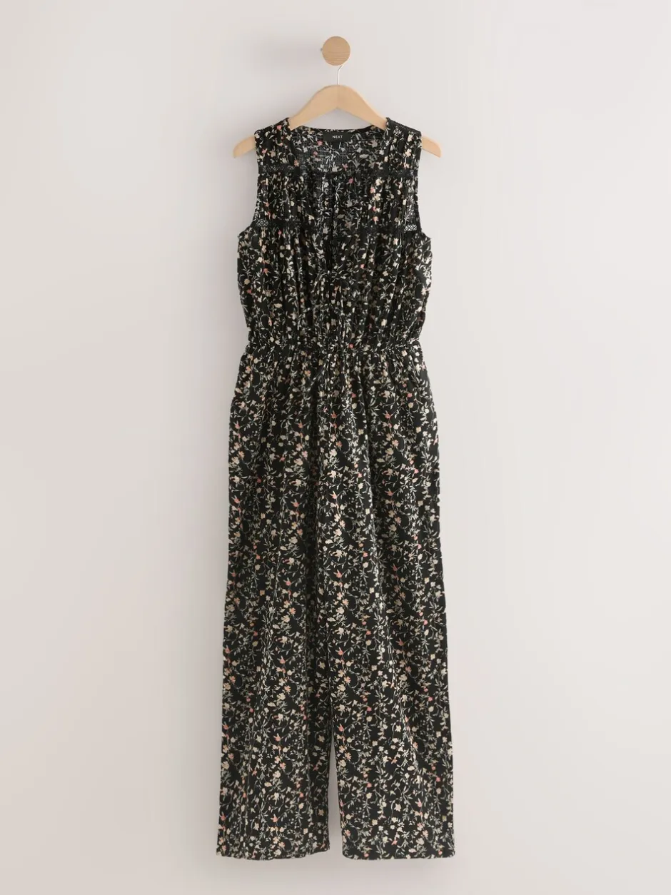 Jumpsuits En Playsuits*Next Zwart - Jumpsuit met wijduitlopende pijpen