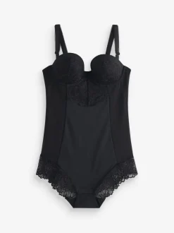 Shapewear|Next - Kanten body met cups en sterke buikcorrectie Zwart