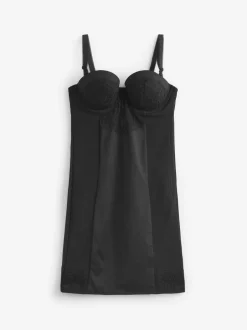 Shapewear*Next - Kanten slipdress met cups en sterke buikcorrectie Zwart