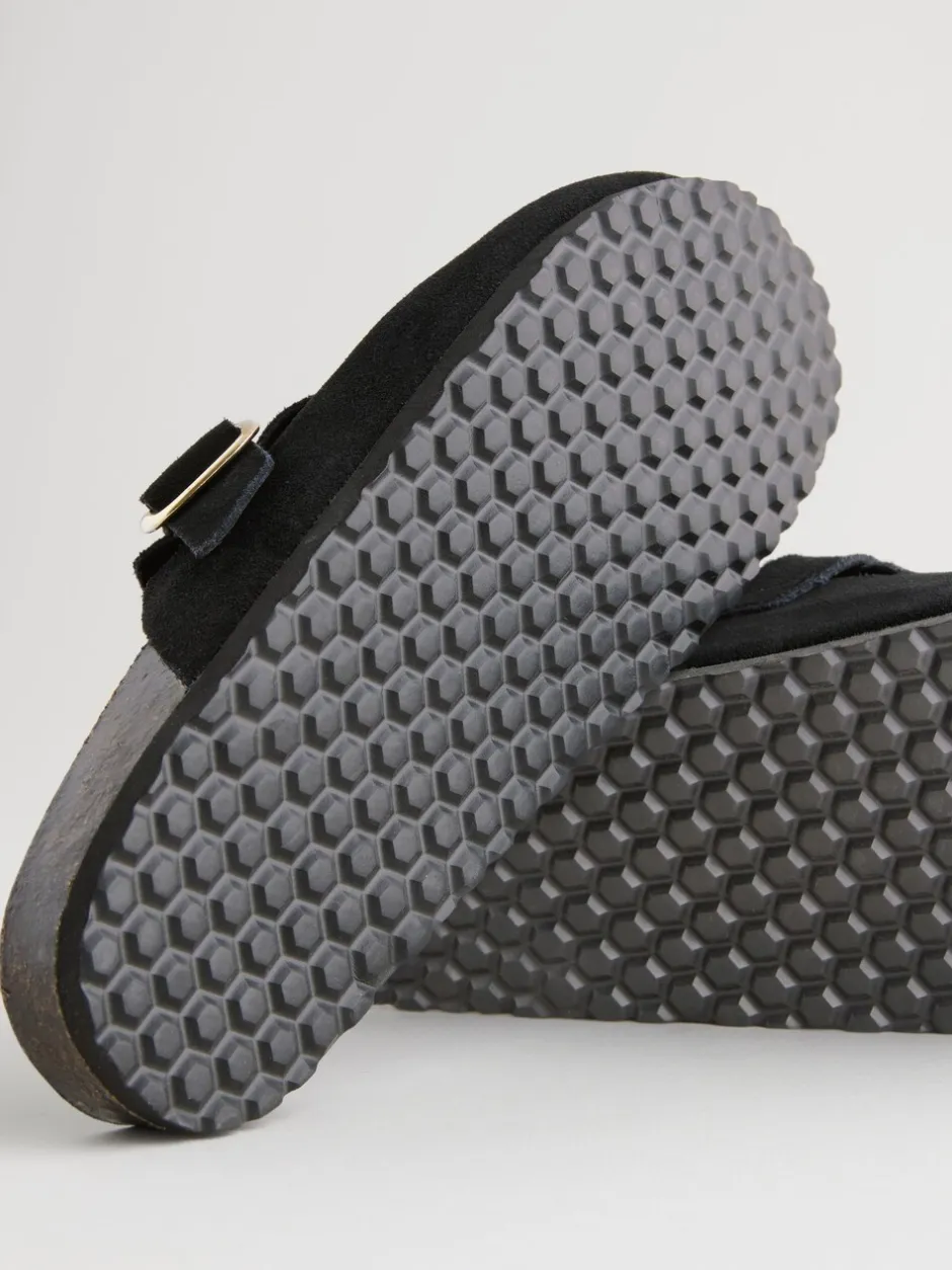 Lage Schoenen*Next Zwart - Klompen met leren voetbed
