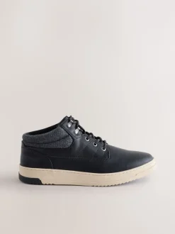 Boots*Next - Knitted Collar Ankle Boots Zwart