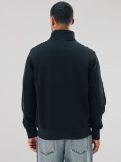 Sweaters En Hoody´S|Sweaters En Hoody´S*Next Zwart - Kwartrits - Sweatshirt van jersey met hoog katoengehalte