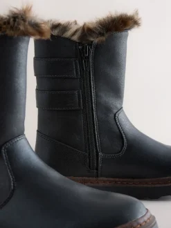 Boots*Next - Laarzen met voering van imitatiebont en gesp Zwart
