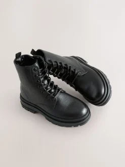 Boots|Next Zwart - Lace Up Leather Boots