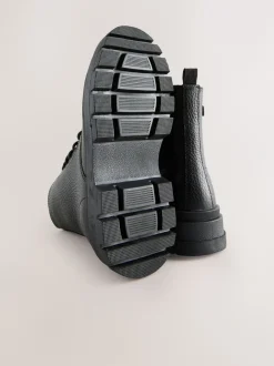 Boots|Next Zwart - Lace Up Leather Boots