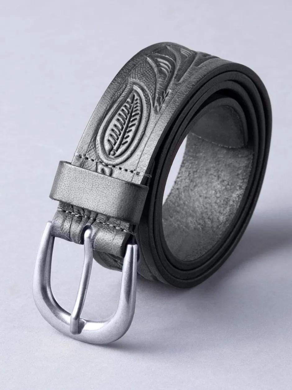 Ceintuurs*Lakeland Leather - - Leren riem met reliëf Zwart