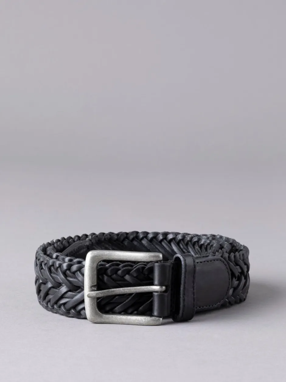Riemen En Bretels*Lakeland Leather - Lakeland leren gevlochten Howbeck riem Zwart