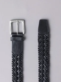 Riemen En Bretels*Lakeland Leather - Lakeland leren gevlochten Howbeck riem Zwart