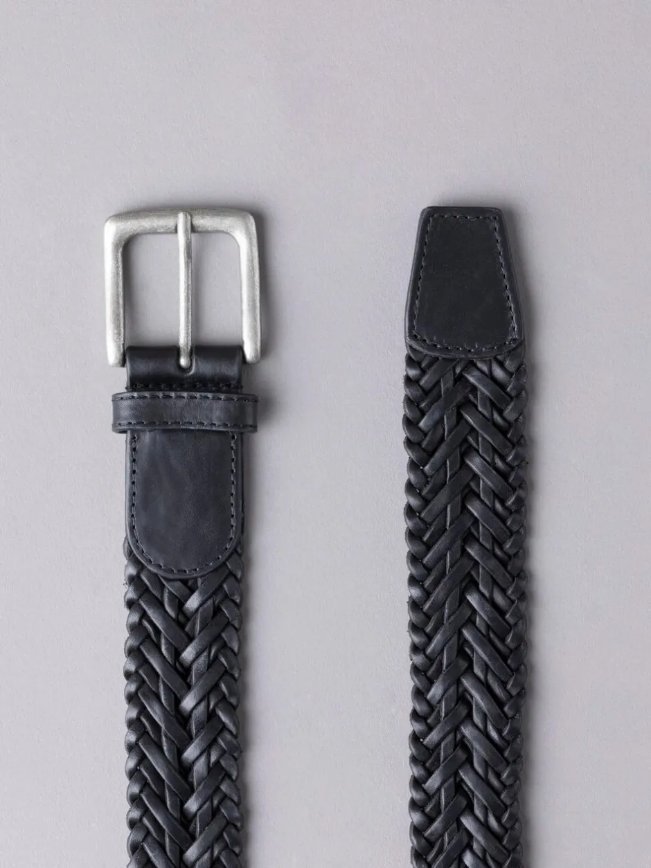 Riemen En Bretels*Lakeland Leather - Lakeland leren gevlochten Howbeck riem Zwart