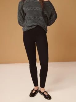 Leggings En Joggingbroeken|Next Zwart - Lange jersey denim leggings