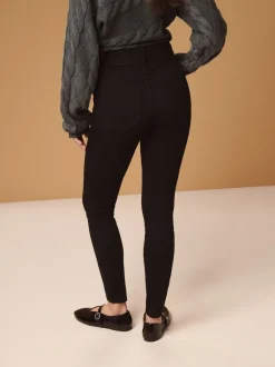 Leggings En Joggingbroeken|Next Zwart - Lange jersey denim leggings