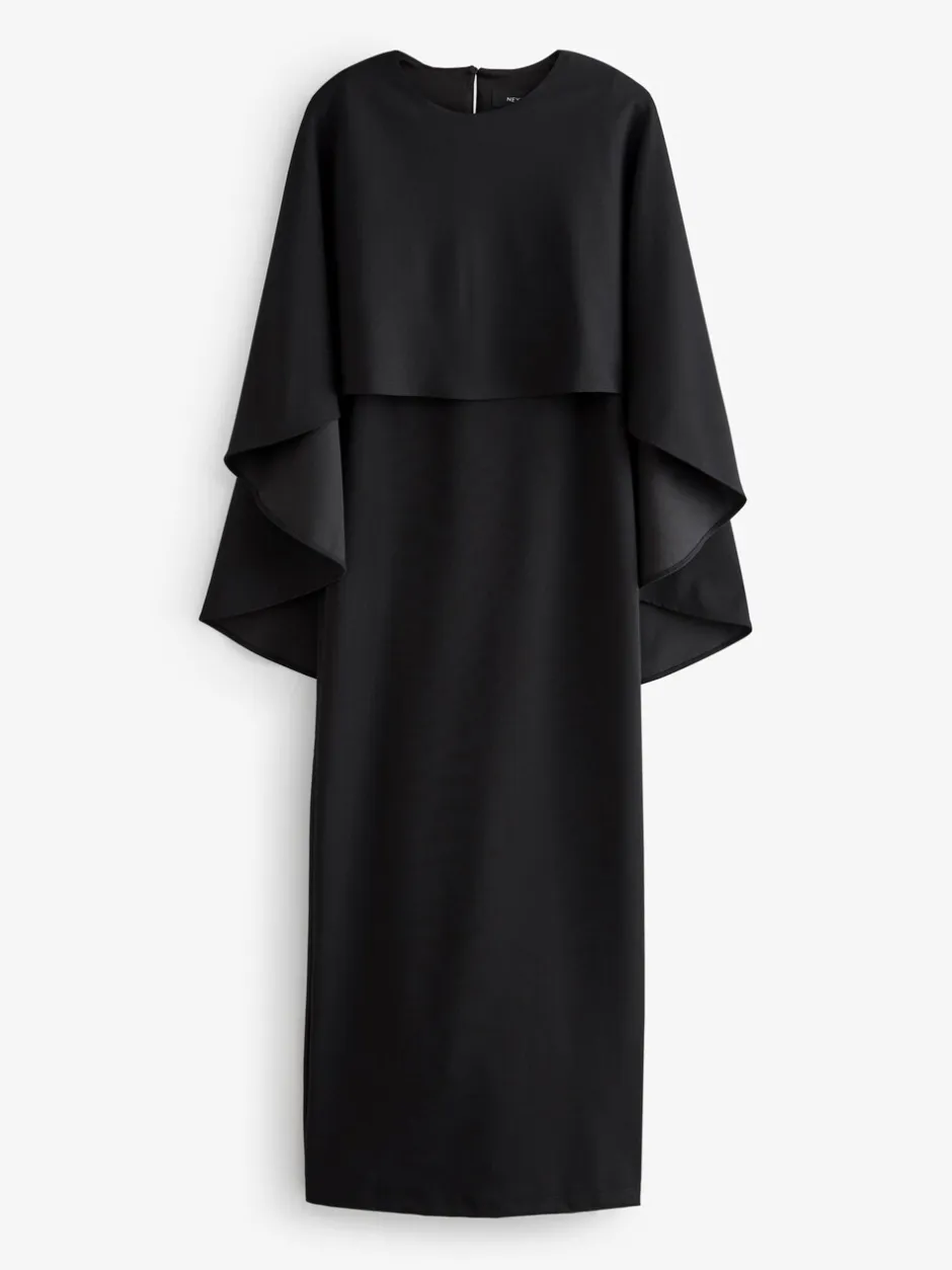 Gelegenheidskleding*Next Zwart - Lange jurk met cape
