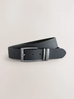 Riemen En Bretels*Next Zwart - Leather Belt With Double Keeperloop