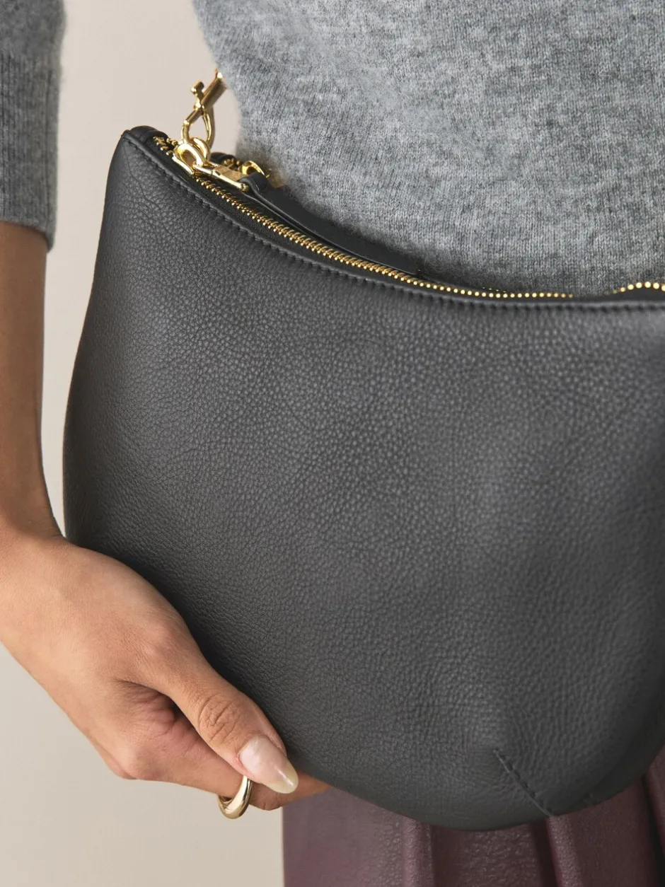 Tassen En Portemonnees|Next - Leather Scoop Cross-Body Bag Zwart