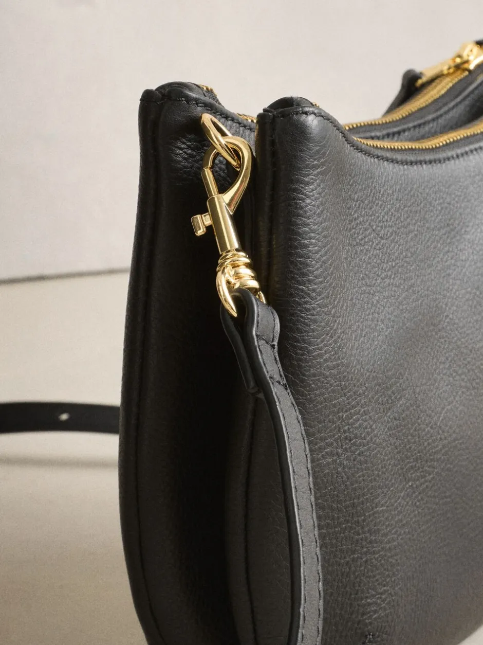 Tassen En Portemonnees|Next - Leather Scoop Cross-Body Bag Zwart