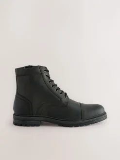 Boots*Next - Leather Toe Cap Zip Up Boots Zwart
