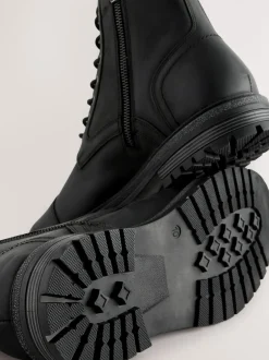 Boots*Next - Leather Toe Cap Zip Up Boots Zwart