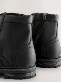 Boots*Next - Leather Toe Cap Zip Up Boots Zwart