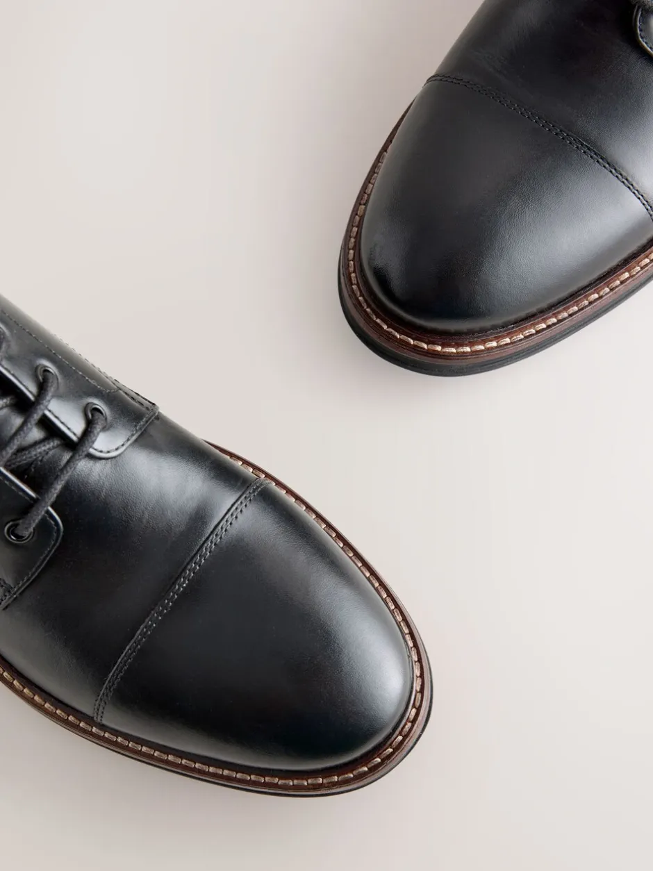 Boots|Next - Leren boots met neusstuk Zwart