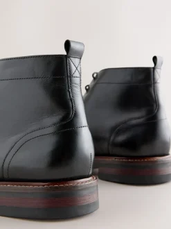 Boots|Next - Leren boots met neusstuk Zwart