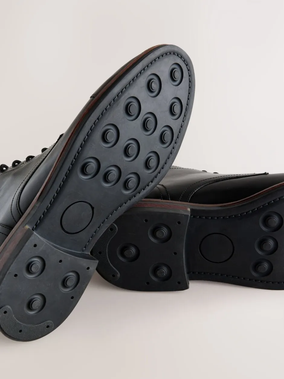 Boots|Next - Leren boots met neusstuk Zwart