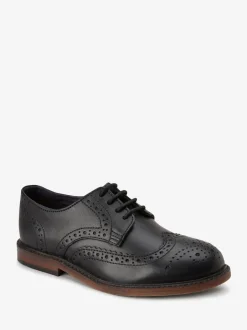Schoolkleding*Next - Leren Brogue schoenen met veters Zwart